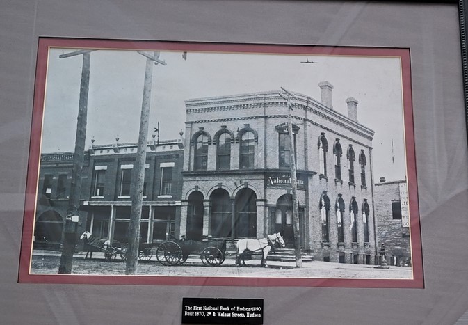 Framed Picture of the First National Bank of Hudson Circa 1890
